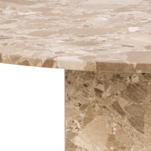 Furnas Round Dining Table, Brown Marble