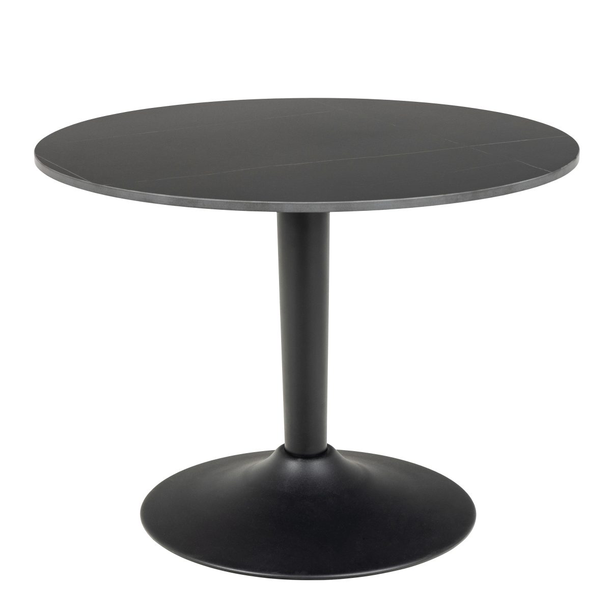 Pixley Ceramic Round Accent Table in Matt black 60x45cm