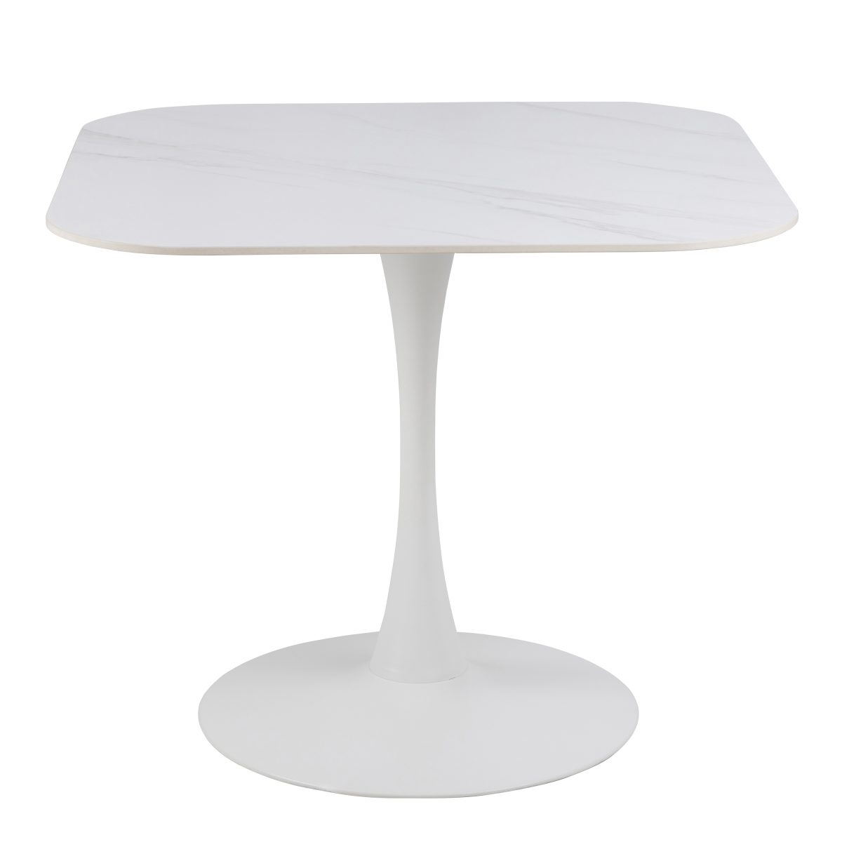 Liberta Ceramic Square Dining Table, White