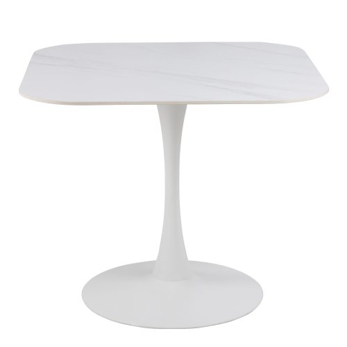 Liberta Ceramic Square Dining Table, White