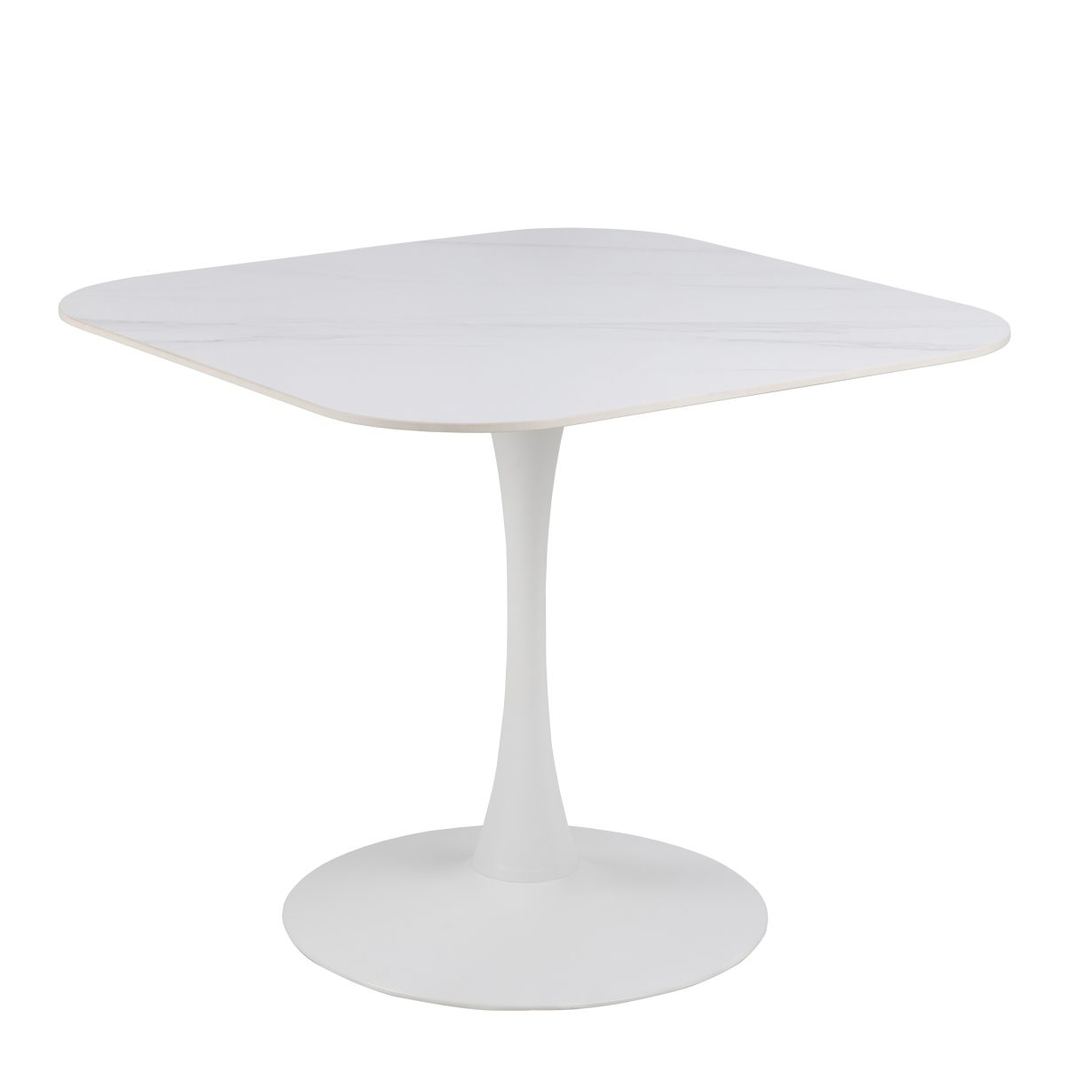 Liberta Ceramic Square Dining Table, White