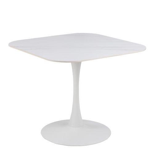 Liberta Ceramic Square Dining Table, White