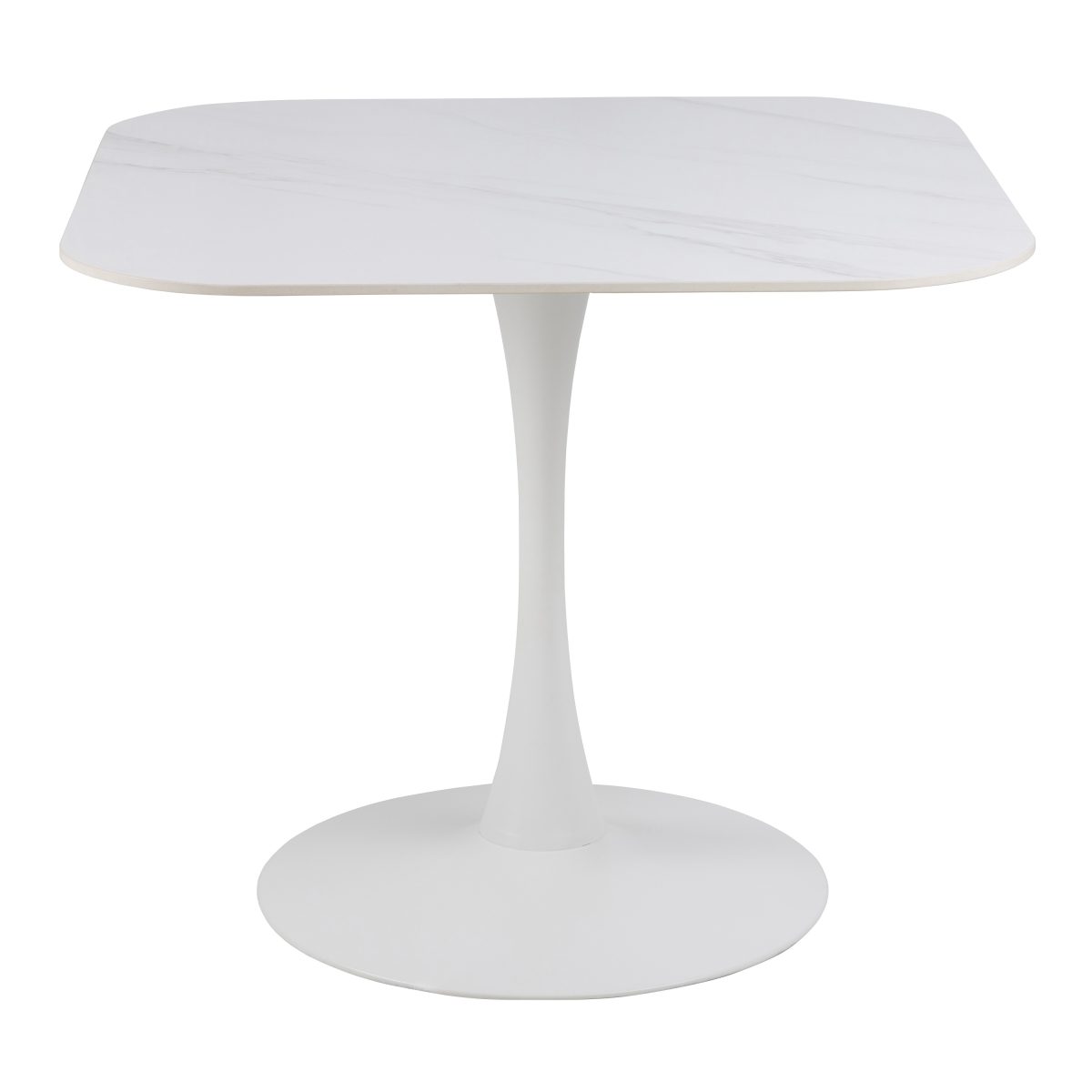Liberta Ceramic Square Dining Table, White