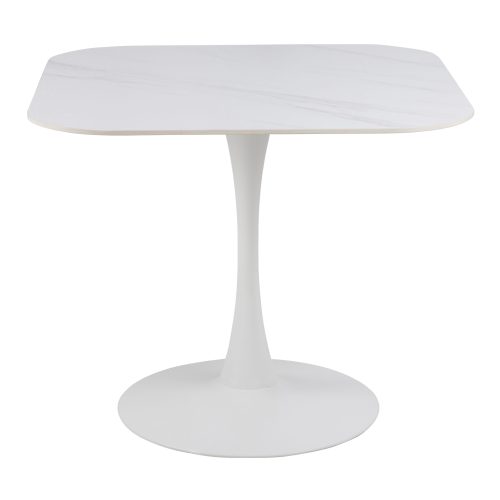 Liberta Ceramic Square Dining Table, White