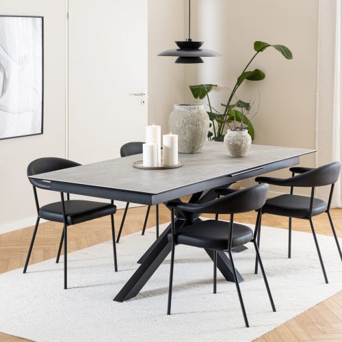 Caernarfon Extending Ceramic Dining Table, Grey 200cm - 240cm