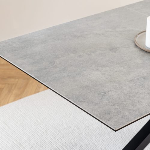Caernarfon Extending Ceramic Dining Table, Grey 200cm - 240cm