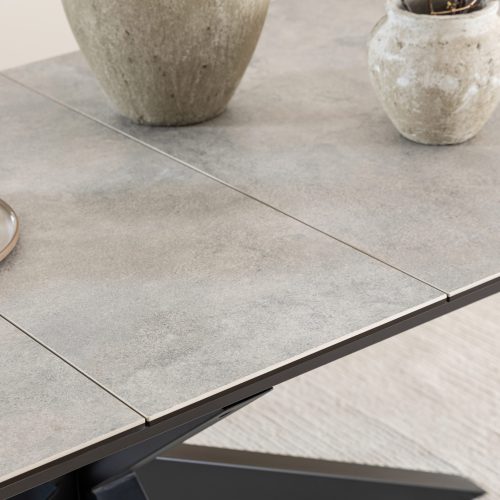 Caernarfon Extending Ceramic Dining Table, Grey 200cm - 240cm