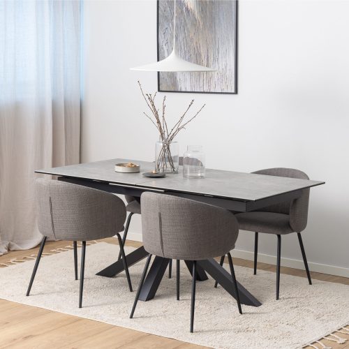 Caernarfon Extending Ceramic Dining Table, Grey 168cm - 210cm