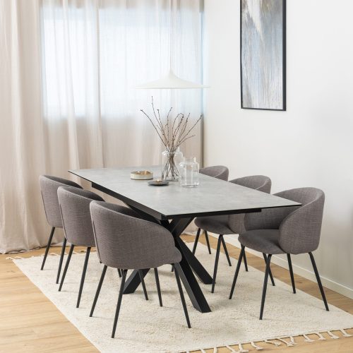 Caernarfon Extending Ceramic Dining Table, Grey 168cm - 210cm