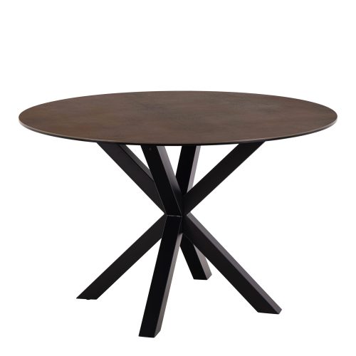 Caernarfon Ceramic Dining Table, Brown Rust Effect