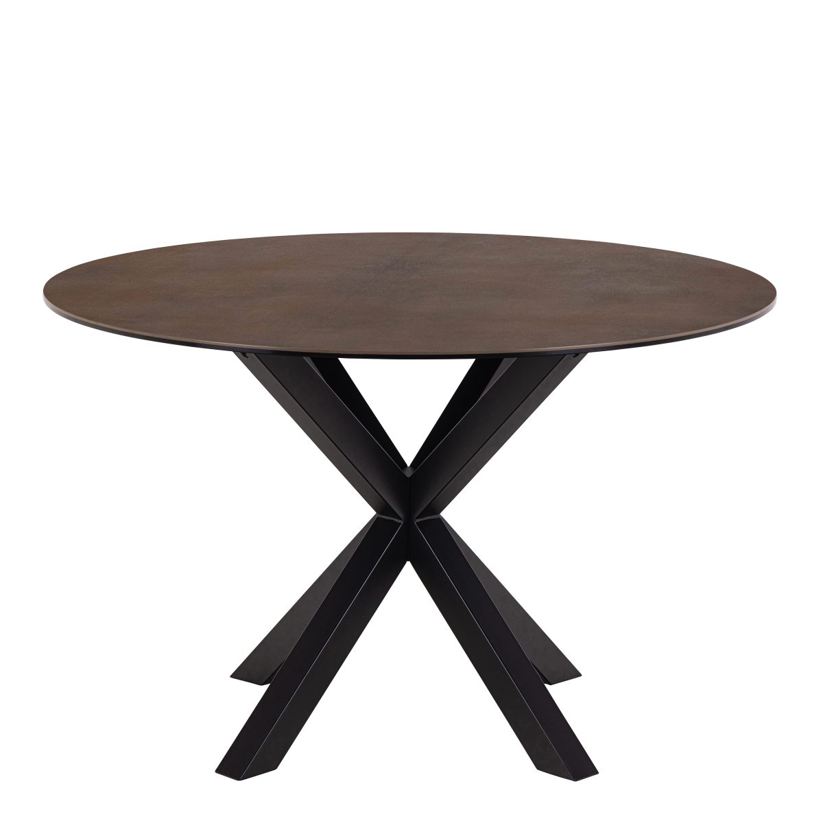 Caernarfon Ceramic Dining Table, Brown Rust Effect