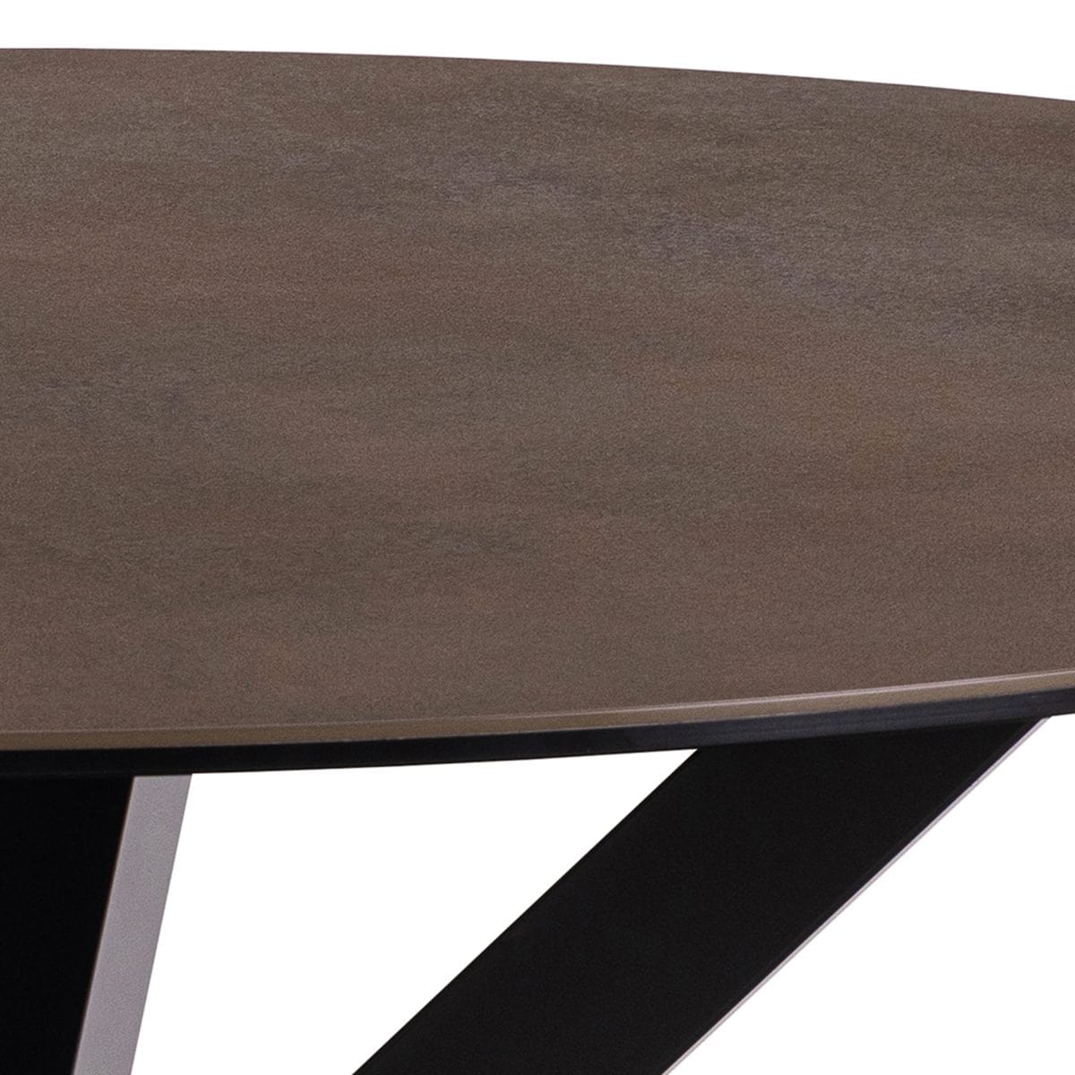 Caernarfon Ceramic Dining Table, Brown Rust Effect