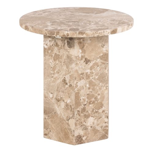 Furnas Marble Side Table, Brown
