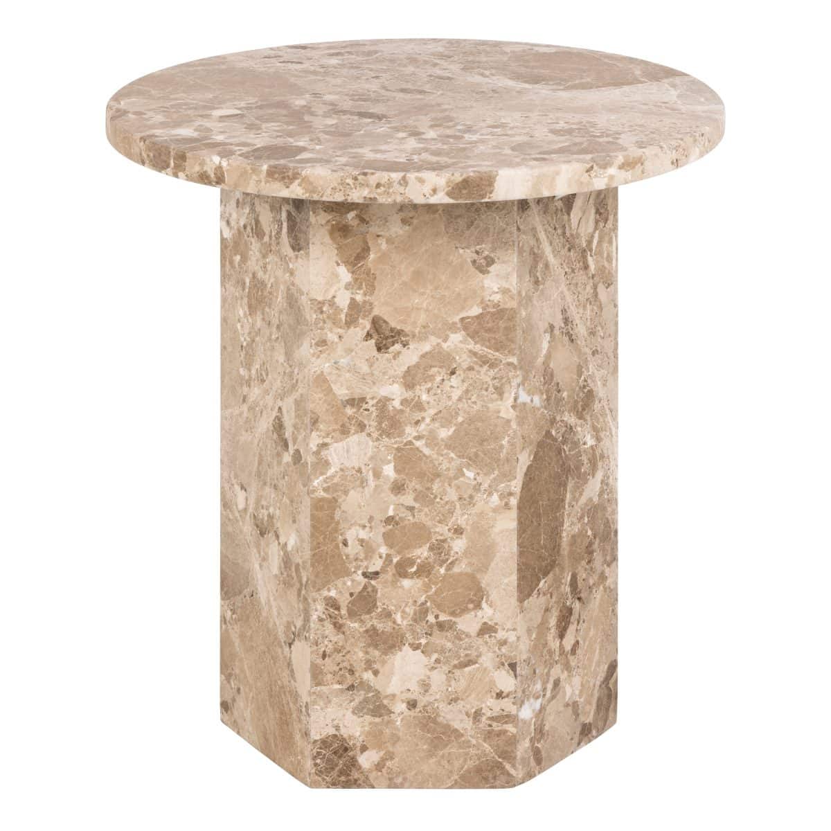 Furnas Marble Side Table, Brown