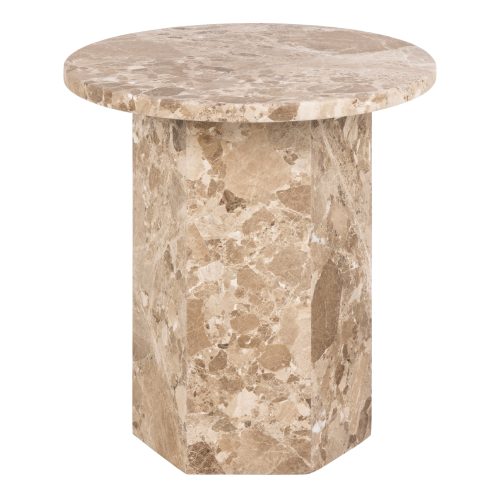 Furnas Marble Side Table, Brown