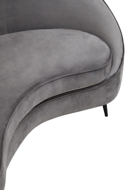 Ronda 3 Seater Velvet Sofa - Grey