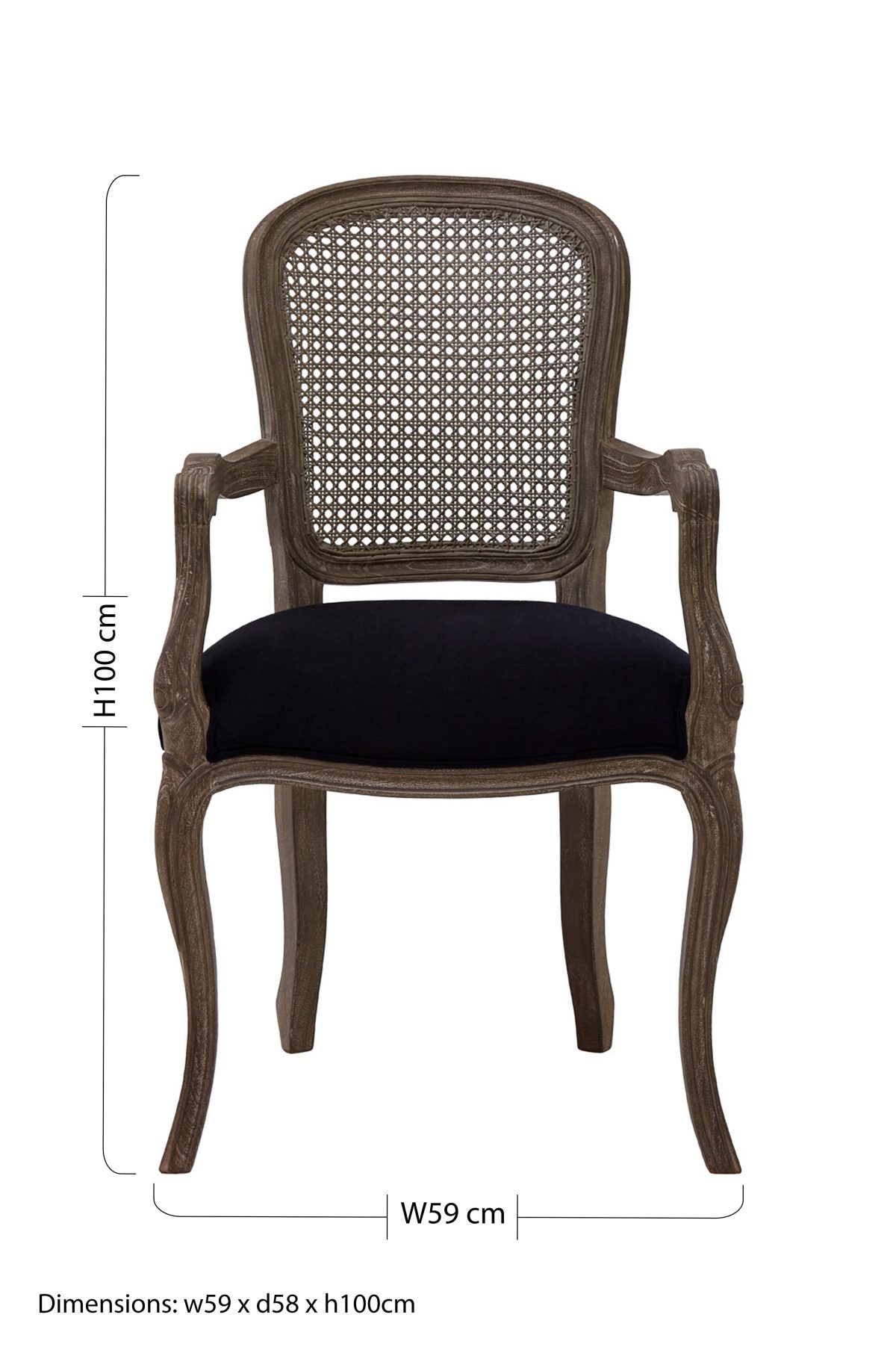 Paris Distressed Dining Chair - Black