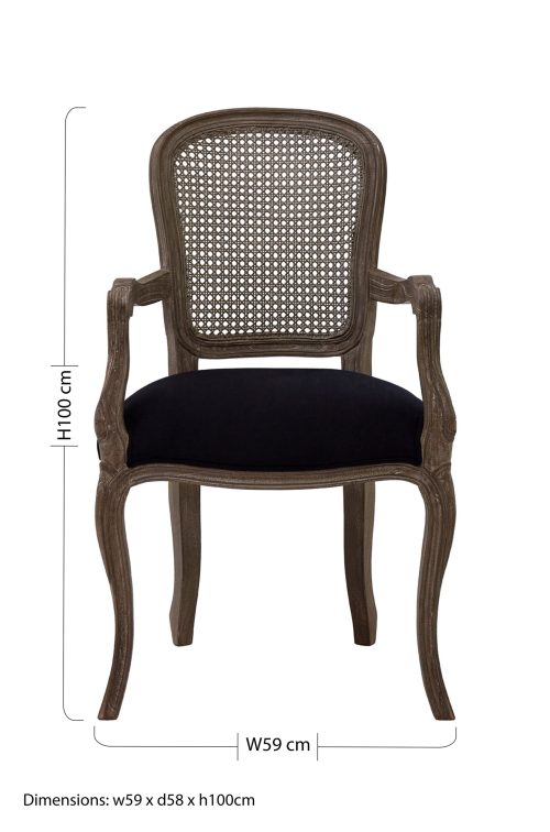 Paris Distressed Dining Chair - Black