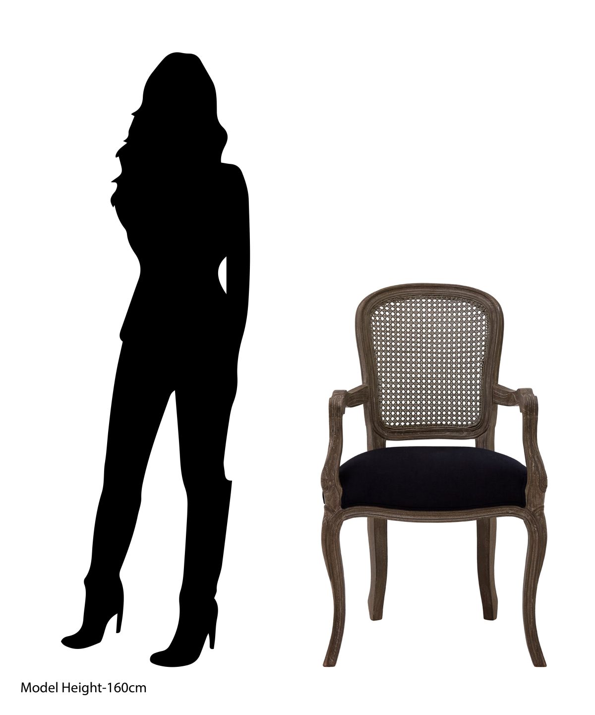 Paris Distressed Dining Chair - Black