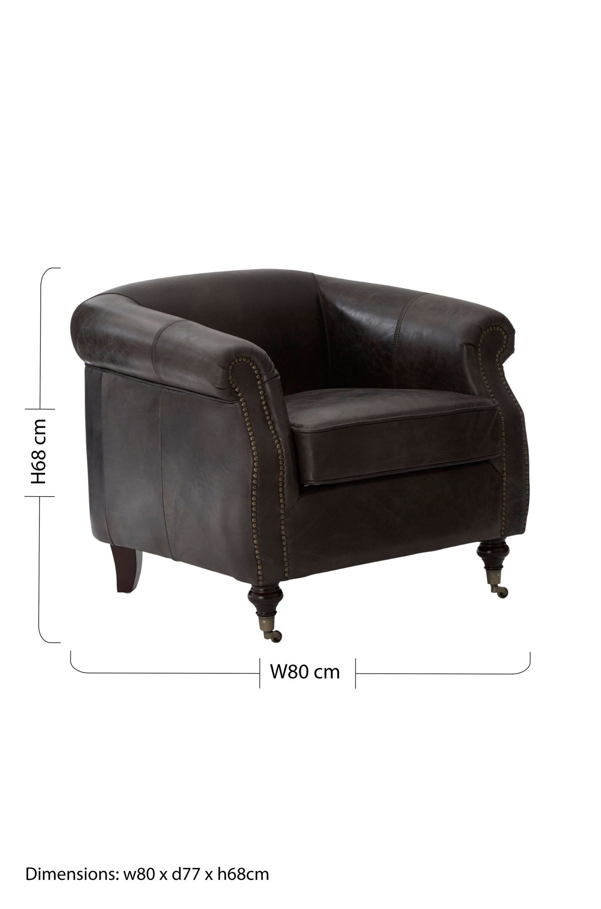 Empire Leather Armchair - Grey