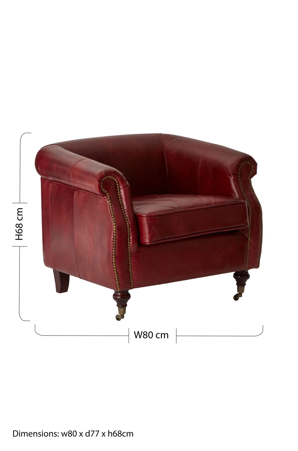 Empire Leather Armchair - Red