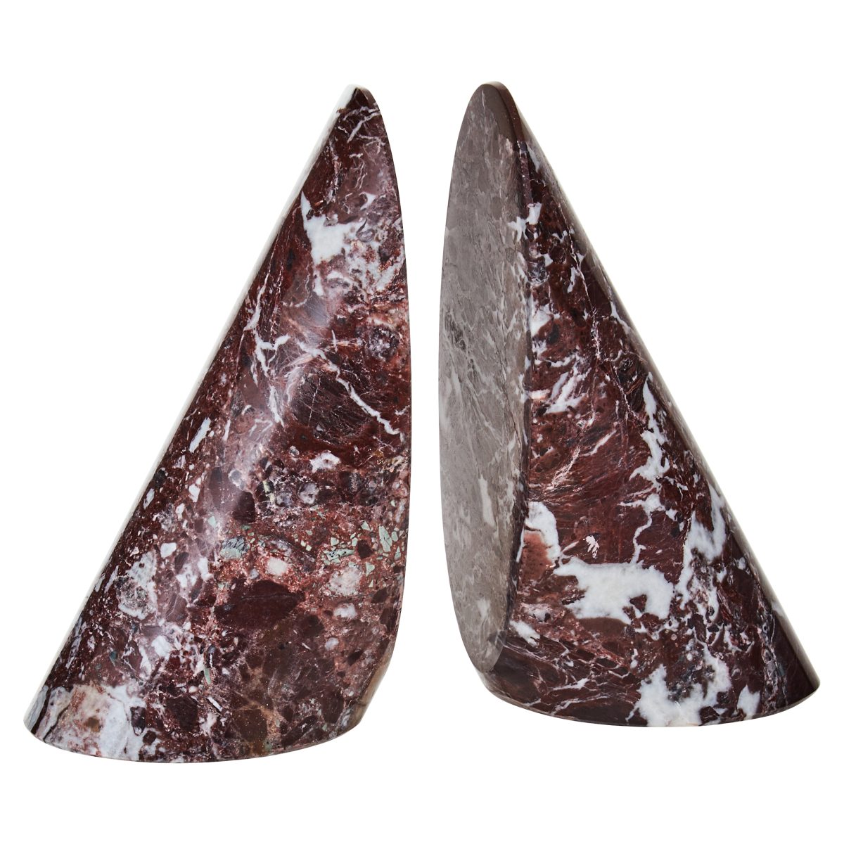 Nolita  Set Of Two Red Marble Bookends