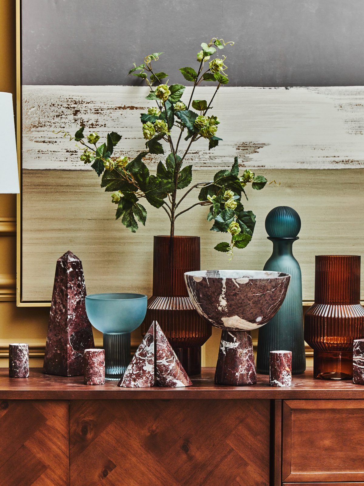 Nolita  Set Of Two Red Marble Bookends