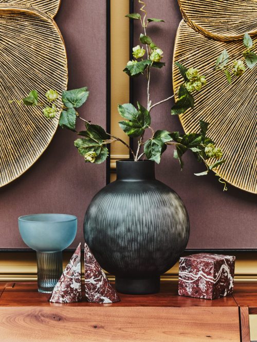 Nolita  Set Of Two Red Marble Bookends