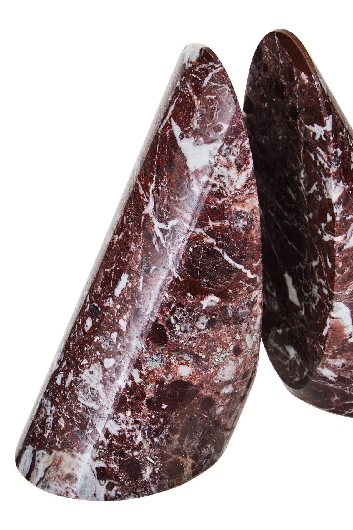 Nolita  Set Of Two Red Marble Bookends