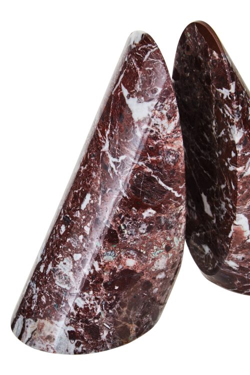 Nolita  Set Of Two Red Marble Bookends