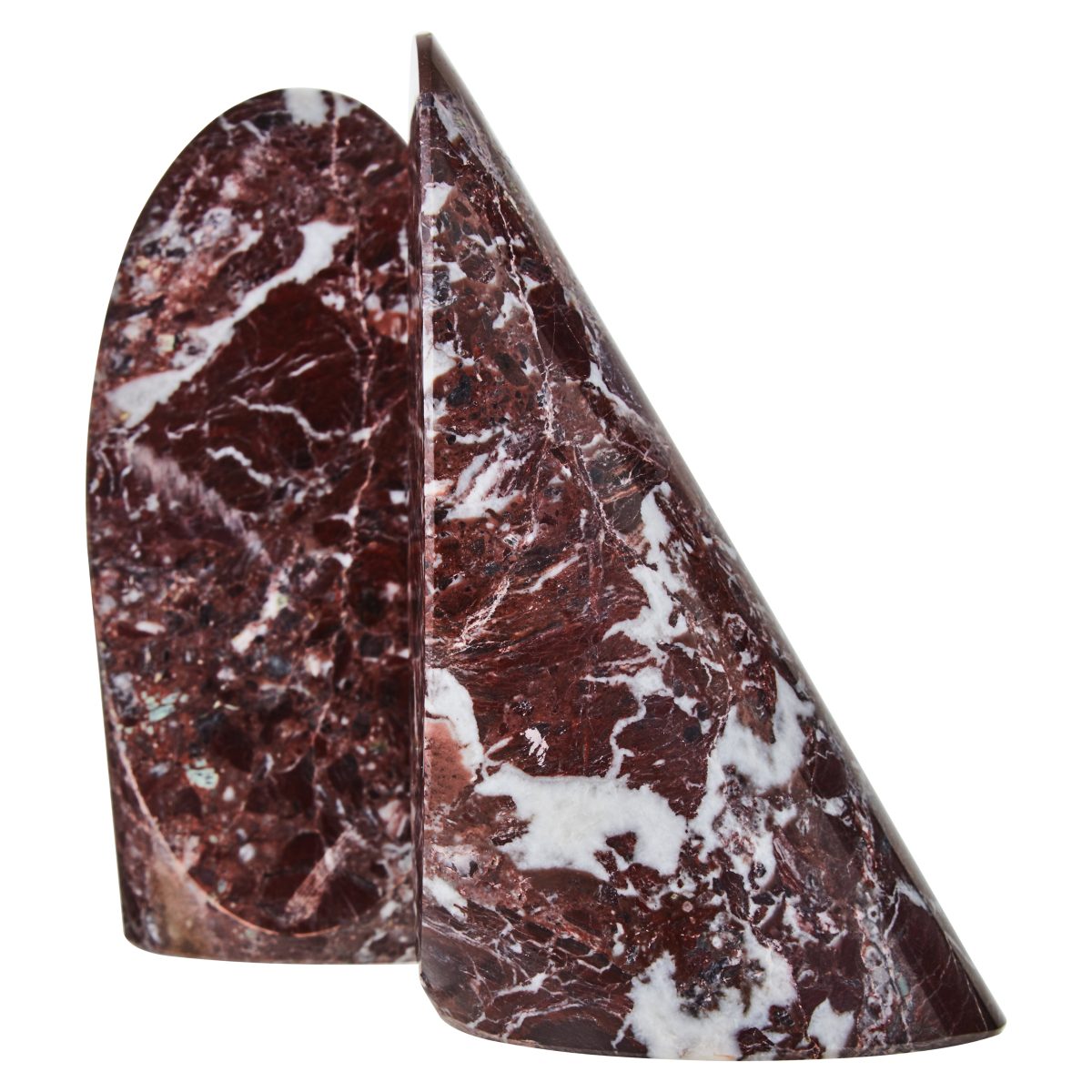 Nolita  Set Of Two Red Marble Bookends