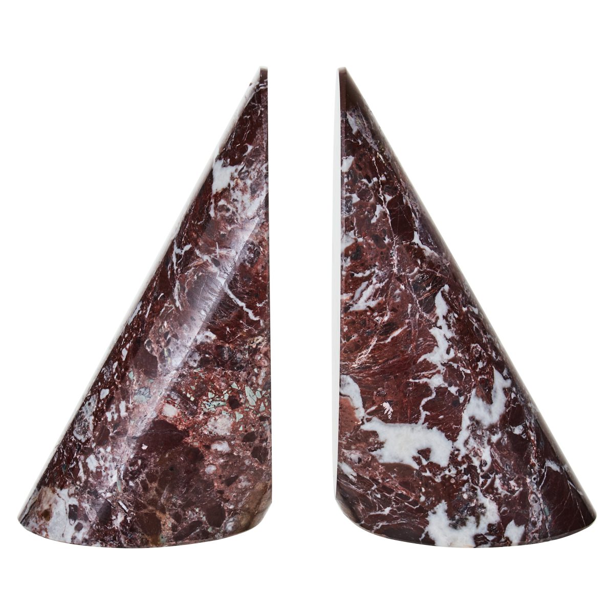 Nolita  Set Of Two Red Marble Bookends