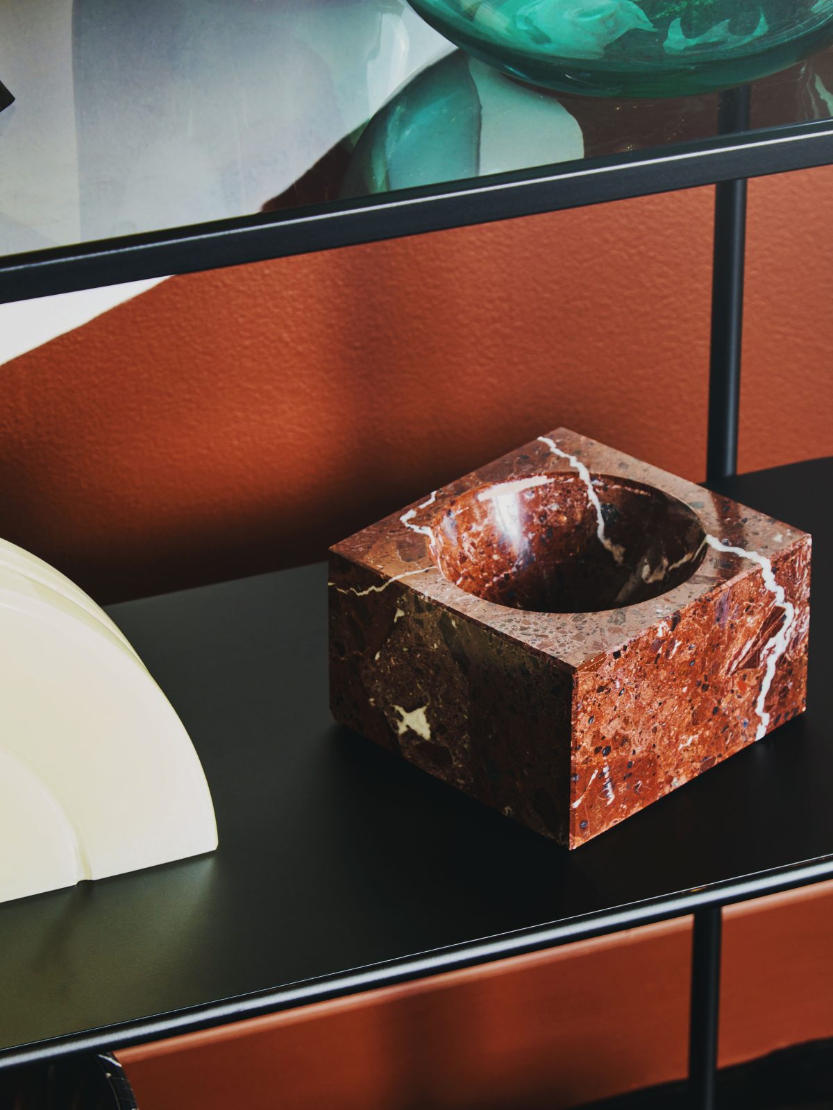 Nolita  Square Red Marble Bowl