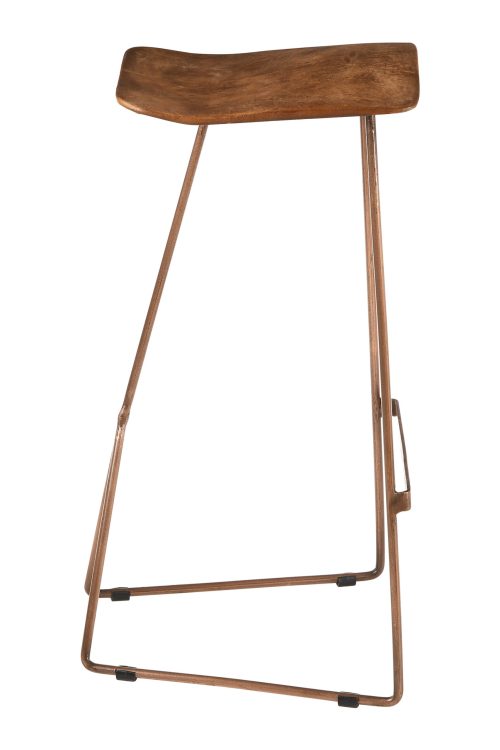 Haxby Bar Stool, Brown Leather
