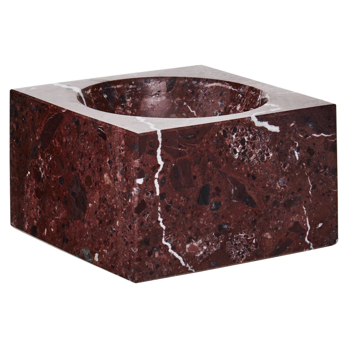 Nolita  Square Red Marble Bowl