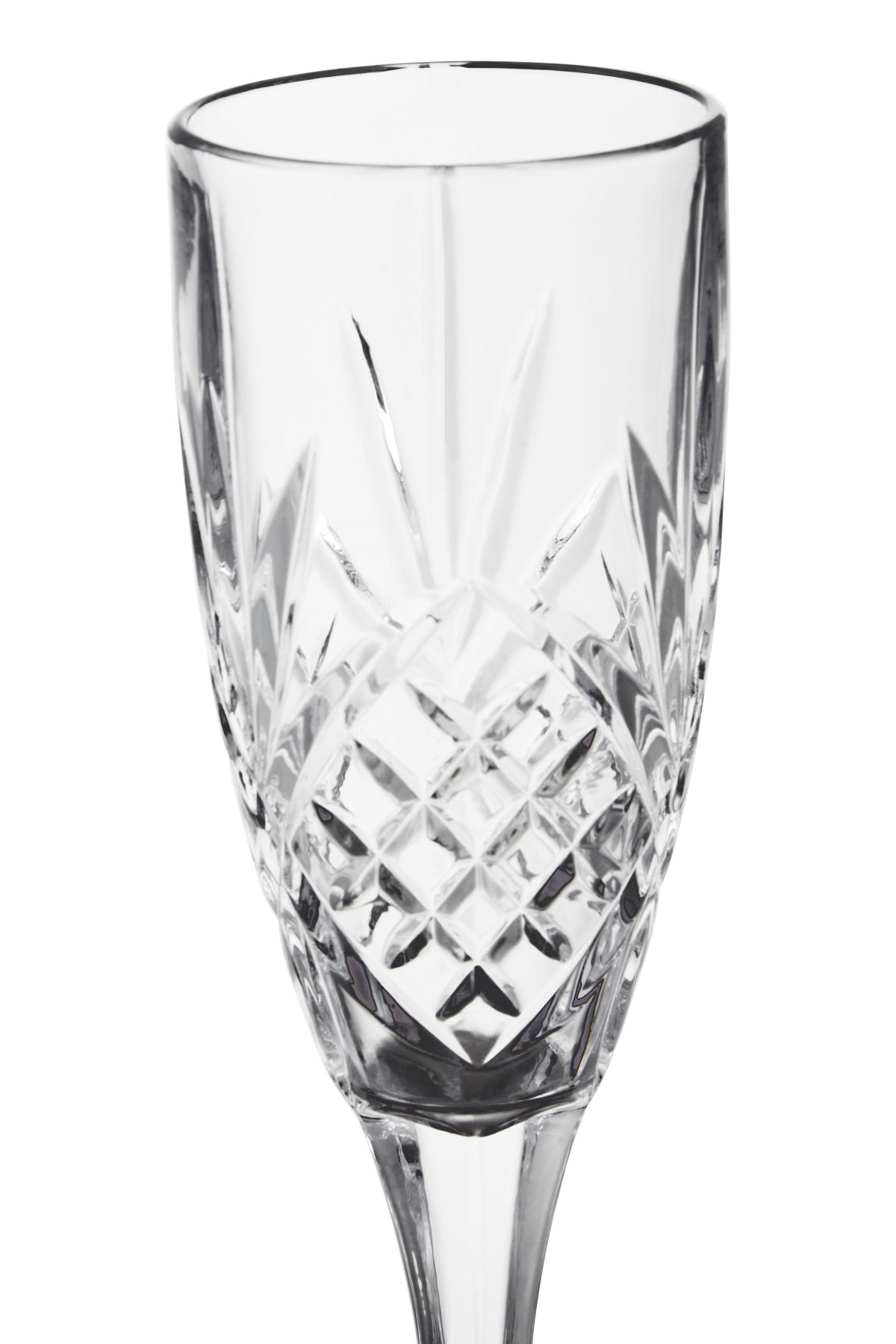 Iris Crystal Champagne Glasses, Set of 4