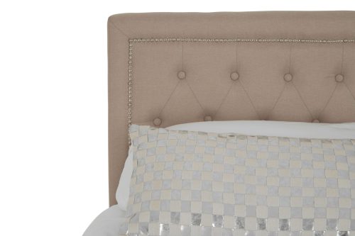Ripley Ottoman Double Bed - Beige Linen