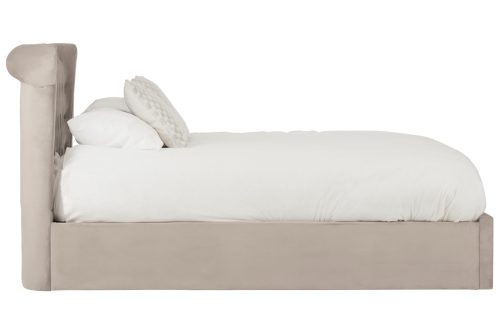 Anson Ottoman Double Bed - Mink Velvet