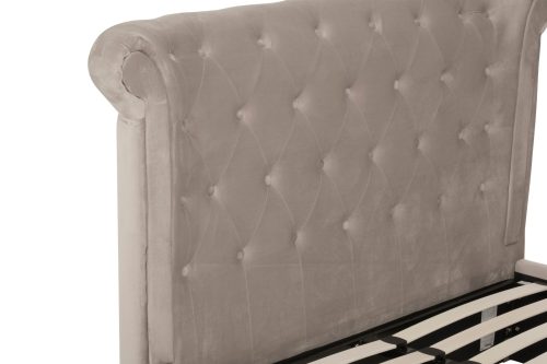 Anson Ottoman Double Bed - Mink Velvet