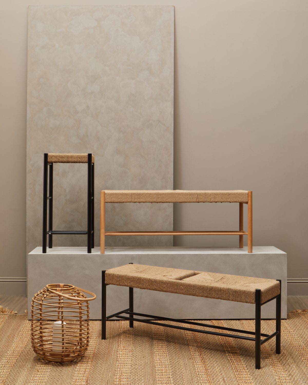 Alfena Natural Weave Bench