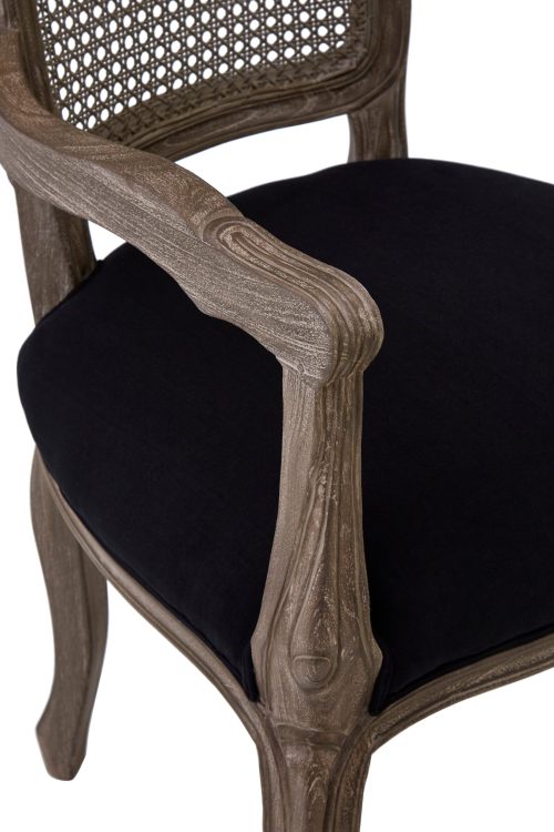 Paris Distressed Dining Chair - Black