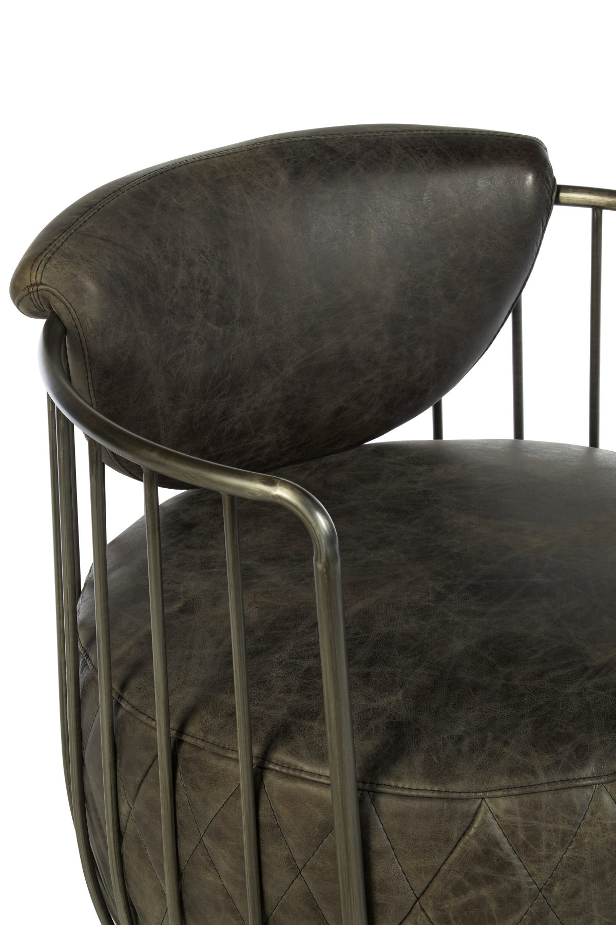 Cubitt Swivel Accent Armchair - Grey Leather