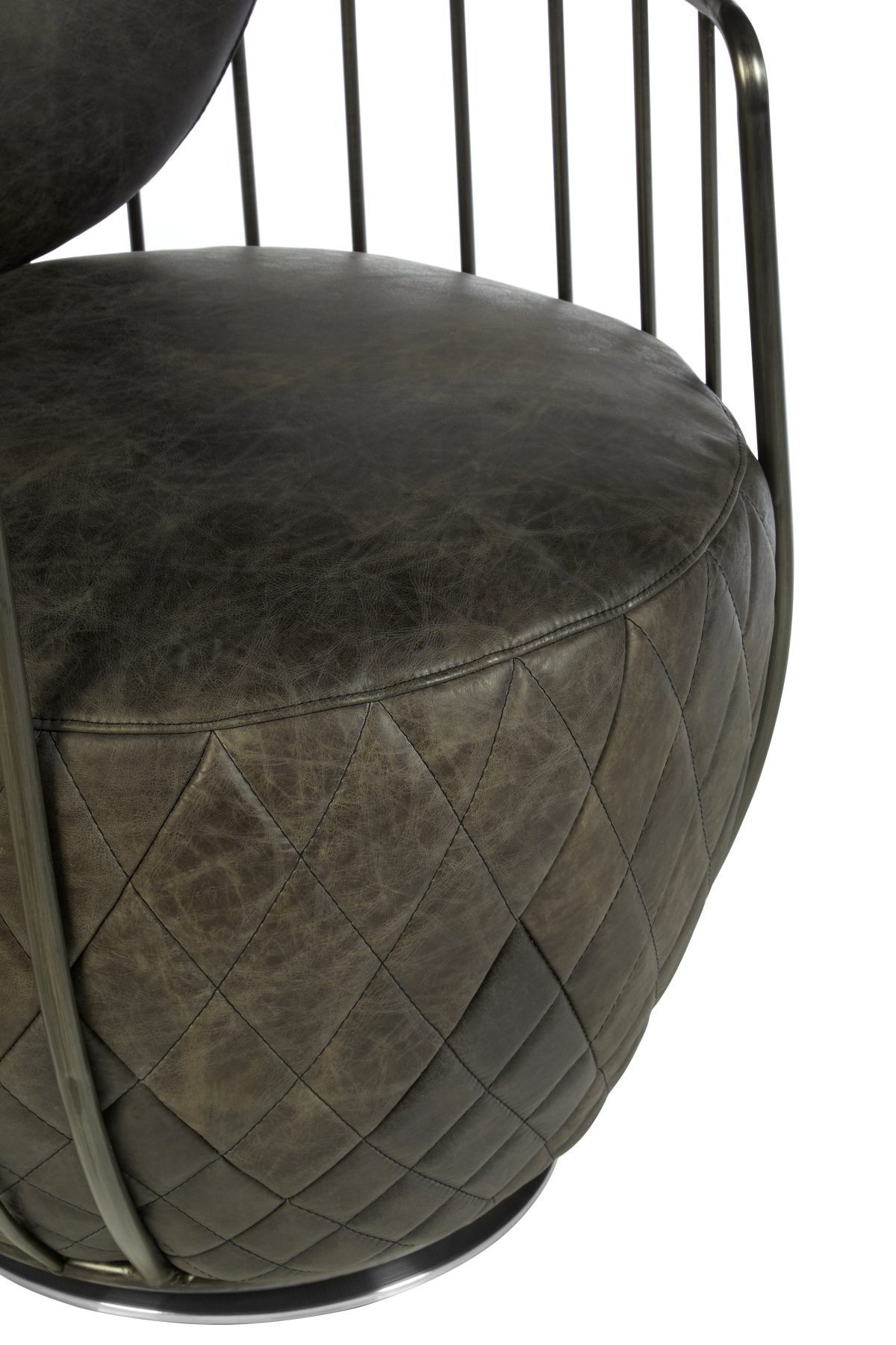 Cubitt Swivel Accent Armchair - Grey Leather