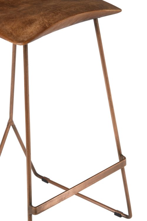 Haxby Bar Stool, Brown Leather