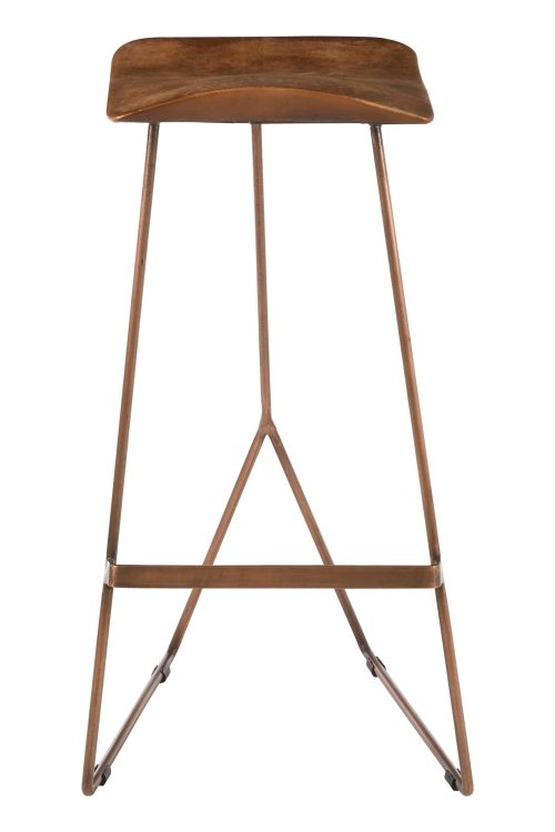 Haxby Bar Stool, Brown Leather