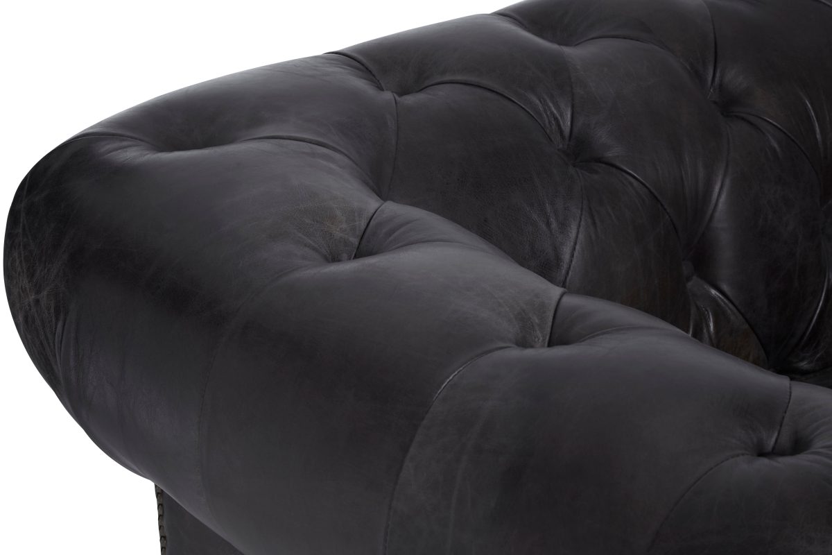 Empire Leather Armchair - Dark Grey