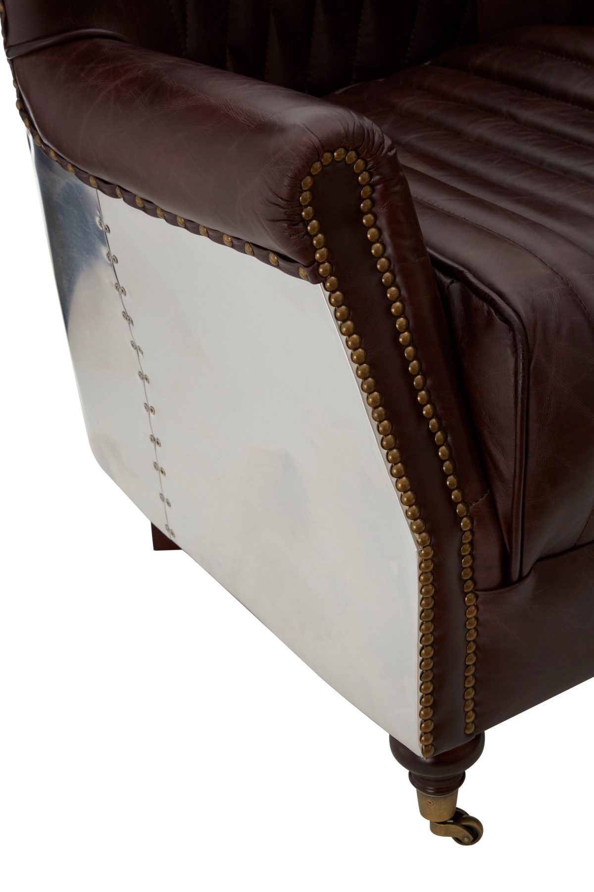 Empire Statement Metal Armchair - Coffee Leather