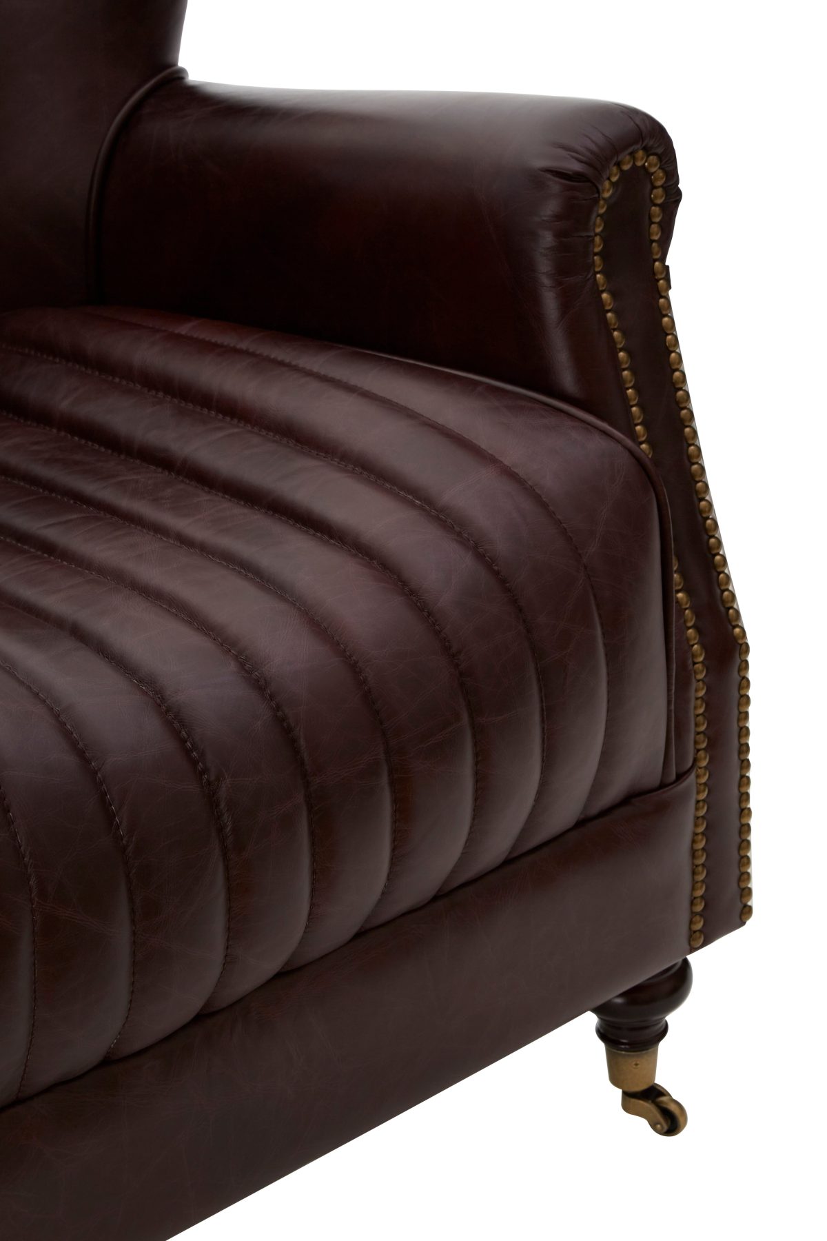Empire Statement Metal Armchair - Coffee Leather