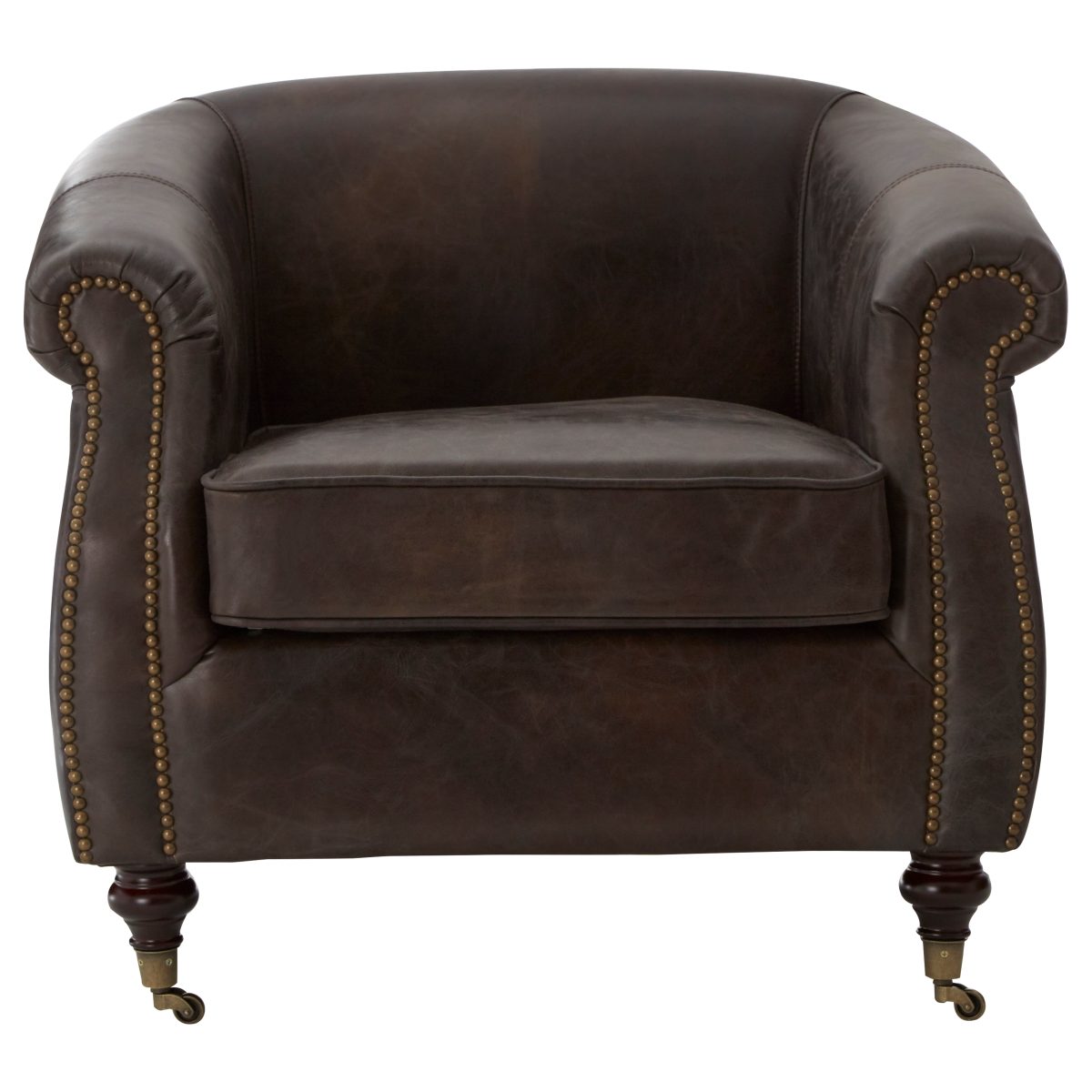 Empire Leather Armchair - Grey