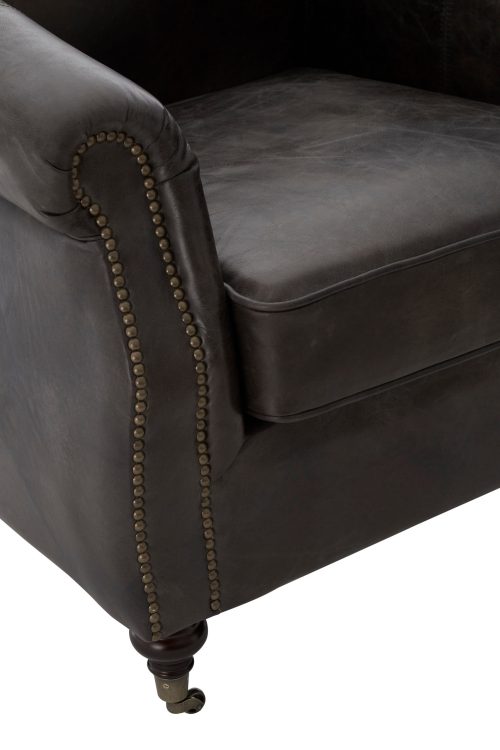 Empire Leather Armchair - Grey